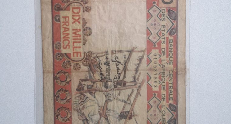 Ancien billet de 10 000f